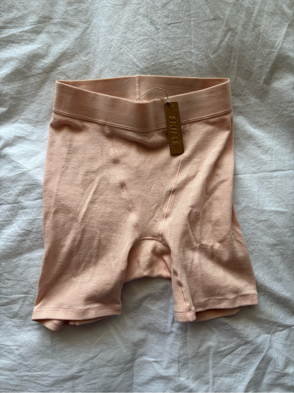 SKIMS Rose Quartz Logo Pointelle Shorts